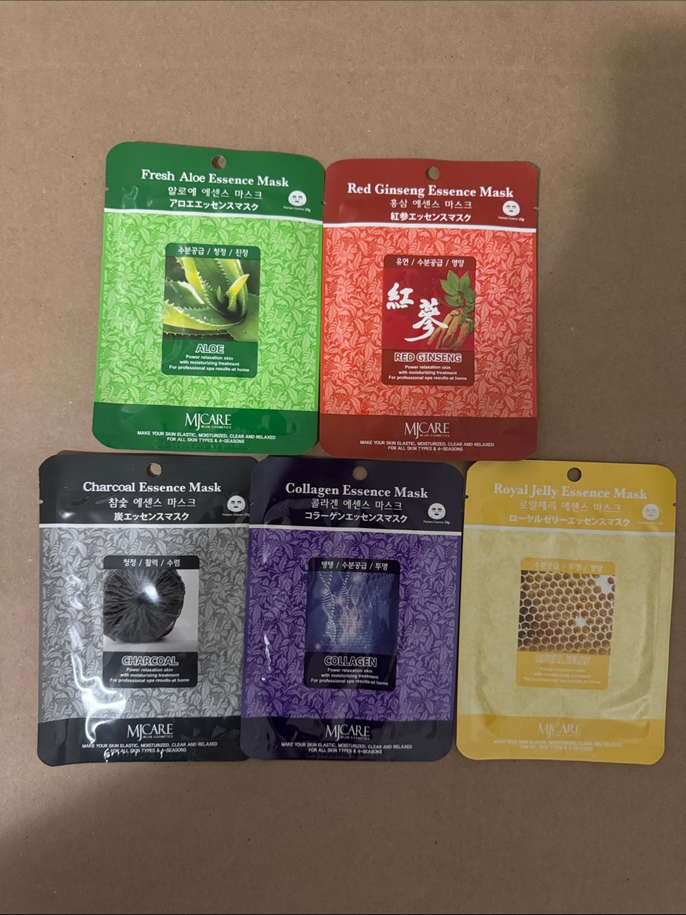 5 sheets Muji Facial Assorted Essence Face Mask Korean Skincare